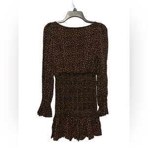 Stylish Black Long Sleeve Dress with Fun Orange Dots
